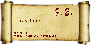 Frick Erik névjegykártya